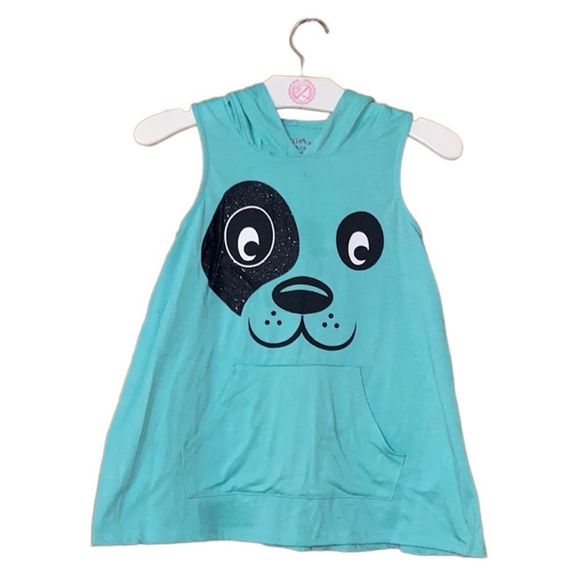 •DELIA*S GIRLS• puppy face and hood blouse tank top in size Small(7-8) - Picture 1 of 6